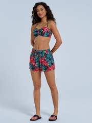 Animal Red Docks Printed Tie Front Womens Bikini Top - Image 4 of 9