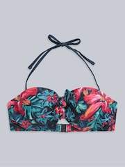 Animal Red Docks Printed Tie Front Womens Bikini Top - Image 5 of 9
