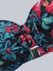 Animal Red Docks Printed Tie Front Womens Bikini Top - Image 7 of 9