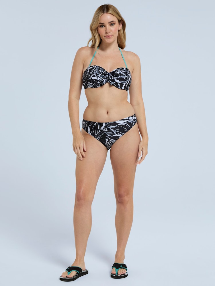 Zwart - Animal Docks bikinitop met print en gestrikte voorkant voor dames - Image 2 of 8
