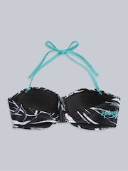 Zwart - Animal Docks bikinitop met print en gestrikte voorkant voor dames - Image 6 of 8