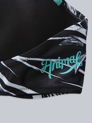 Zwart - Animal Docks bikinitop met print en gestrikte voorkant voor dames - Image 8 of 8
