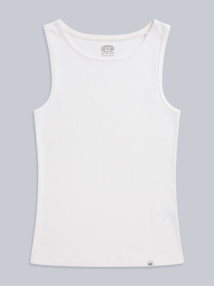 Animal White Womens Ribbed Tank - Image 1 of 4 Animal White Womens Ribbed Tank - Image 1 of 4