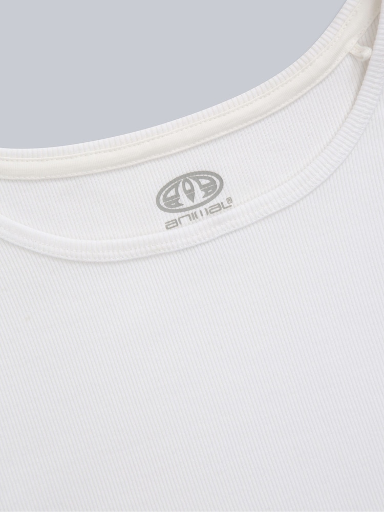 Animal White Womens Ribbed Tank - Image 4 of 4 Animal White Womens Ribbed Tank - Image 4 of 4