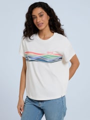 Animal White Phoenix Stripe Womens Organic T-Shirt - Image 1 of 8
