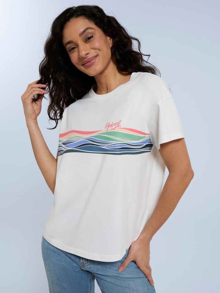 Animal White Phoenix Stripe Womens Organic T-Shirt - Image 2 of 8