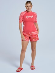 Animal Light Pink Womens Lucie Recycled Rash Vest - Image 4 of 8