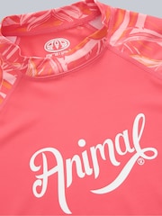 Animal Light Pink Womens Lucie Recycled Rash Vest - Image 7 of 8