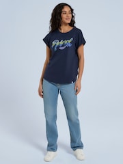 Animal Blue Womens Holly Script T-Shirt - Image 2 of 8