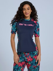 Animal Dark Blue Womens Lucie Quick Drying Rash Vest - Image 1 of 7