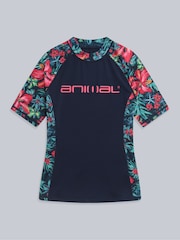 Animal Dark Blue Womens Lucie Quick Drying Rash Vest - Image 4 of 7