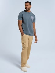 Animal Blue-Grey Mens Chase Relaxed 100% Cotton T-Shirt - Image 4 of 9