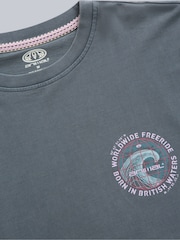 Animal Blue-Grey Mens Chase Relaxed 100% Cotton T-Shirt - Image 7 of 9