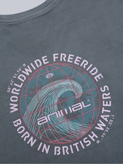 Animal Blue-Grey Mens Chase Relaxed 100% Cotton T-Shirt - Image 9 of 9