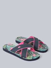 Animal Blue Womens Sandbar Sliders - Image 1 of 5