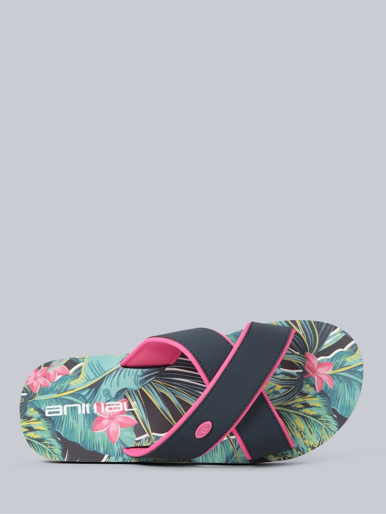 Animal Blue Womens Sandbar Sliders - Image 2 of 5