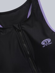 Animal Black Recycled Womens Margot Quick Drying Zip Front Swimsuit - Image 7 of 9