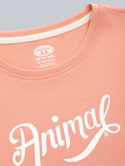 Animal Pink Womens Marina Script Logo T-Shirt - Image 3 of 4