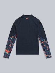 Animal Orange Womens Lillie Printed Panel Quick Drying Rash Vest - Image 2 of 4
