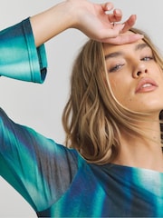 Simply Be – bedrucktes Maxikleid aus Netzstoff - Bild 4 von 4