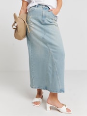 Simply Be Bestickter Denim-Maxirock im Western-Stil - Bild 3 von 4