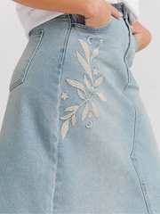 Simply Be Bestickter Denim-Maxirock im Western-Stil - Bild 4 von 4