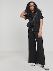 Simply Be Black 100% Cotton Twill Boilersuit - Image 1 of 4