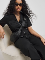 Simply Be Black 100% Cotton Twill Boilersuit - Image 3 of 4