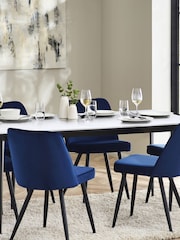 Julian Bowen White Marble Miami Rectangular Stone Top Dining Table - Image 1 of 4