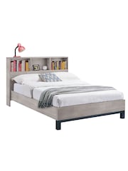 Julian Bowen Grey Oak Bali Bookcase Headboard Storage Bed - Image 3 of 5