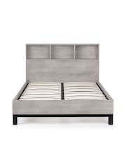 Julian Bowen Grey Oak Bali Bookcase Headboard Storage Bed - Image 5 of 5