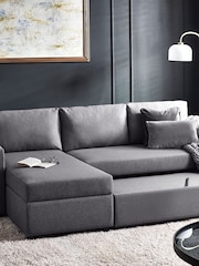 Julian Bowen Light Grey Angel Sofabed With Storage - Image 2 of 6
