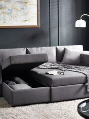 Julian Bowen Light Grey Angel Sofabed With Storage - Image 4 of 6