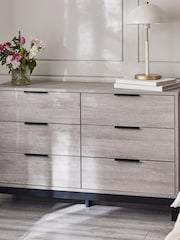 Julian Bowen Grey Oak Bali 6 Drawer Wide Chest - Image 1 of 6