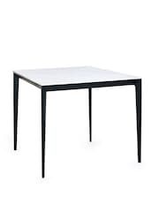 Julian Bowen White Marble Miami Square Stone Top Dining Table - Image 1 of 2