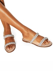 KG Kurt Geiger Silver Chrome Riley Sandals - Image 1 of 5