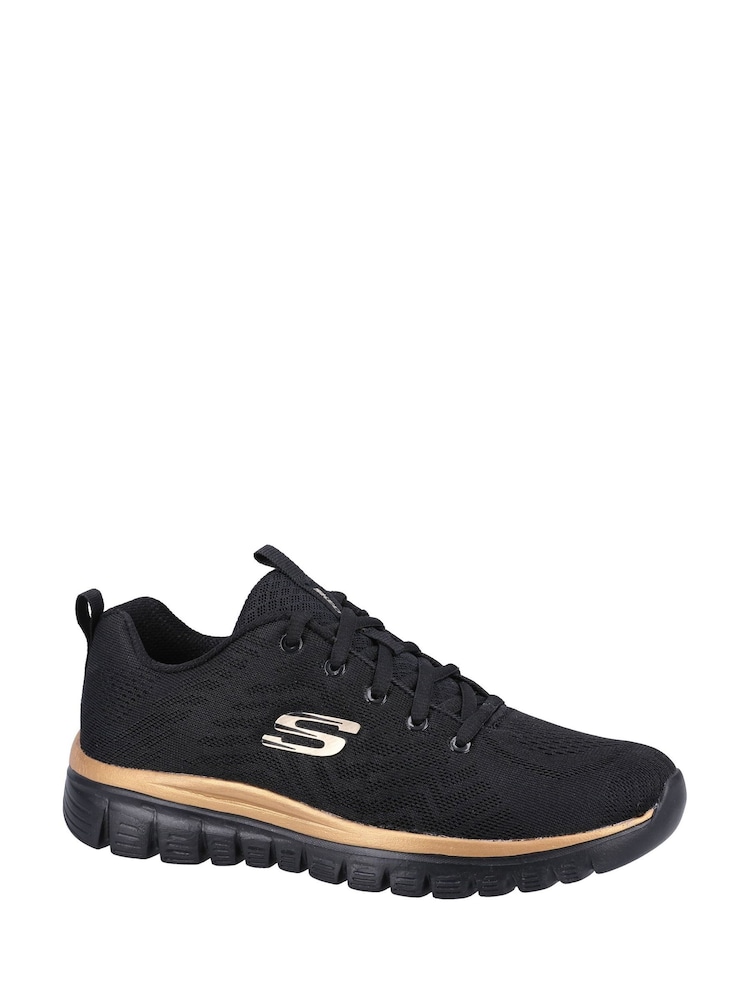 Skechers Black Graceful Get Connected Sports Trainers - Image 1 of 4 Skechers Black Graceful Get Connected Sports Trainers - Image 1 of 4