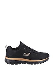 Skechers Black Graceful Get Connected Sports Trainers - Image 3 of 4
