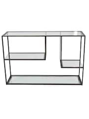 Libra Gilded Dark Bronze Deveraux Metal and Glass Console Table - Image 3 of 6