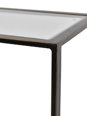 Libra Gilded Dark Bronze Deveraux Metal and Glass Console Table - Image 5 of 6