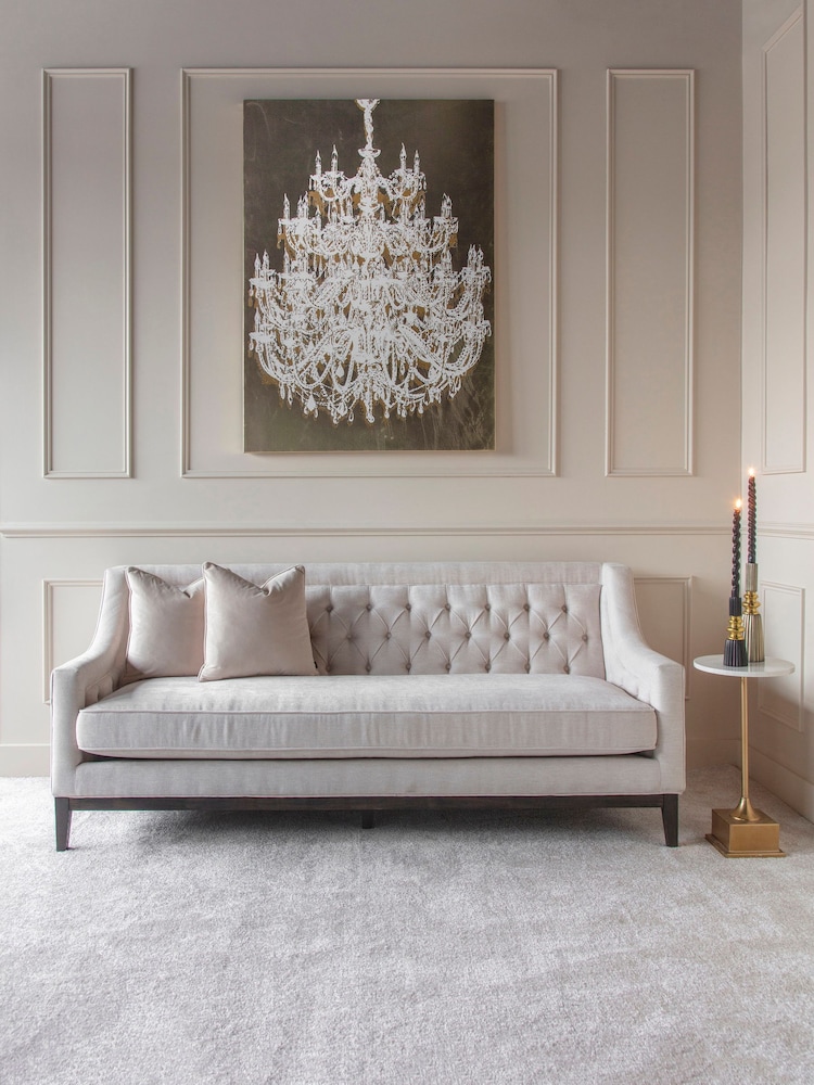Libra Ivory Theodore Buttoned 3 Seater Sofa - Image 1 of 6