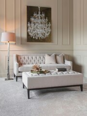 Libra Ivory Theodore Buttoned 3 Seater Sofa - Image 2 of 6