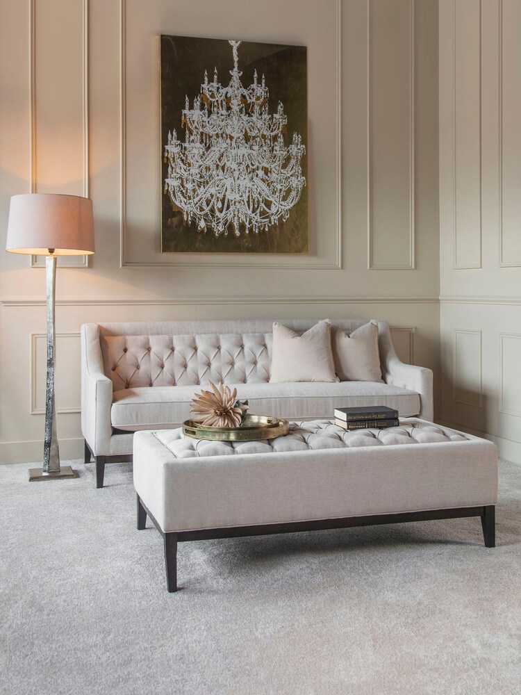 Libra Ivory Theodore Buttoned 3 Seater Sofa - Image 2 of 6 Libra Ivory Theodore Buttoned 3 Seater Sofa - Image 2 of 6