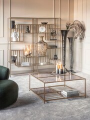Libra Set of 2 Gold Westley Shelving Units - Image 1 of 5