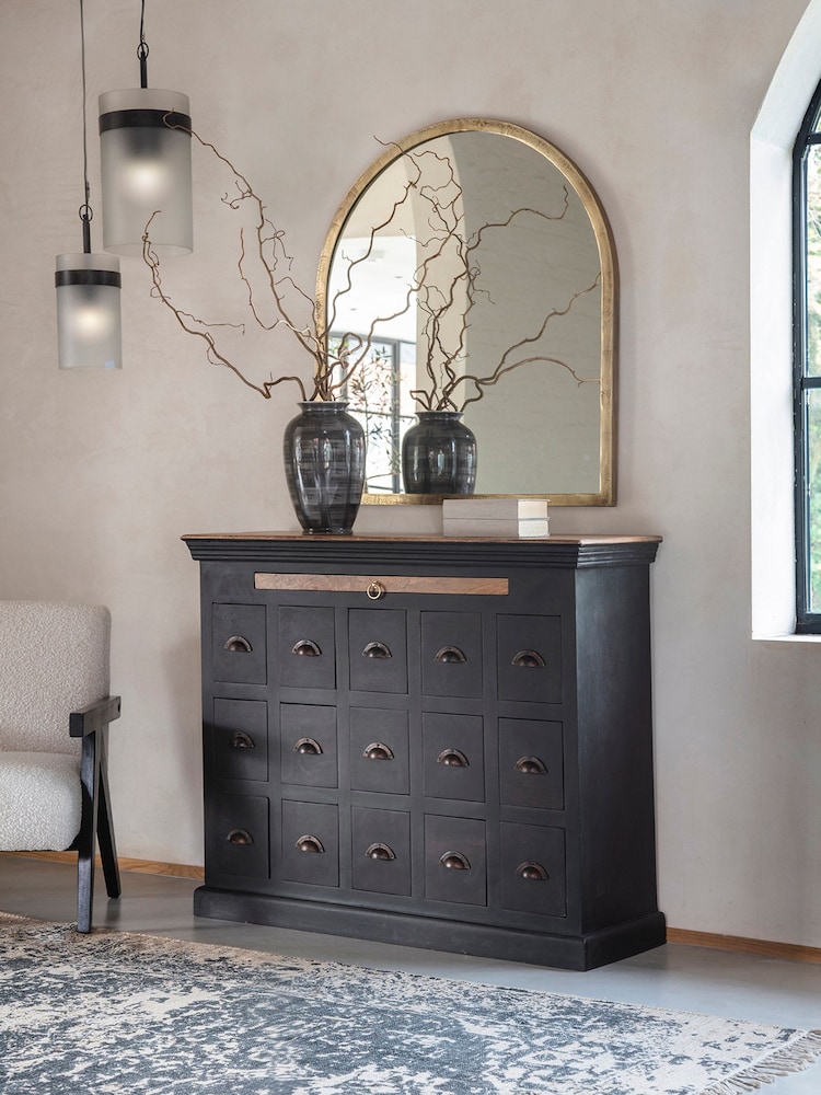 Libra Antique Black Hoxton II Mango 15 Drawer Chest - Image 1 of 5