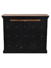 Libra Antique Black Hoxton II Mango 15 Drawer Chest - Image 4 of 5