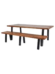 Libra Natural Burnham II Herringbone 6-8 Seater Dining Table - Image 4 of 6
