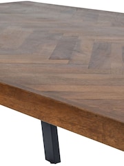 Libra Natural Burnham II Herringbone 6-8 Seater Dining Table - Image 5 of 6