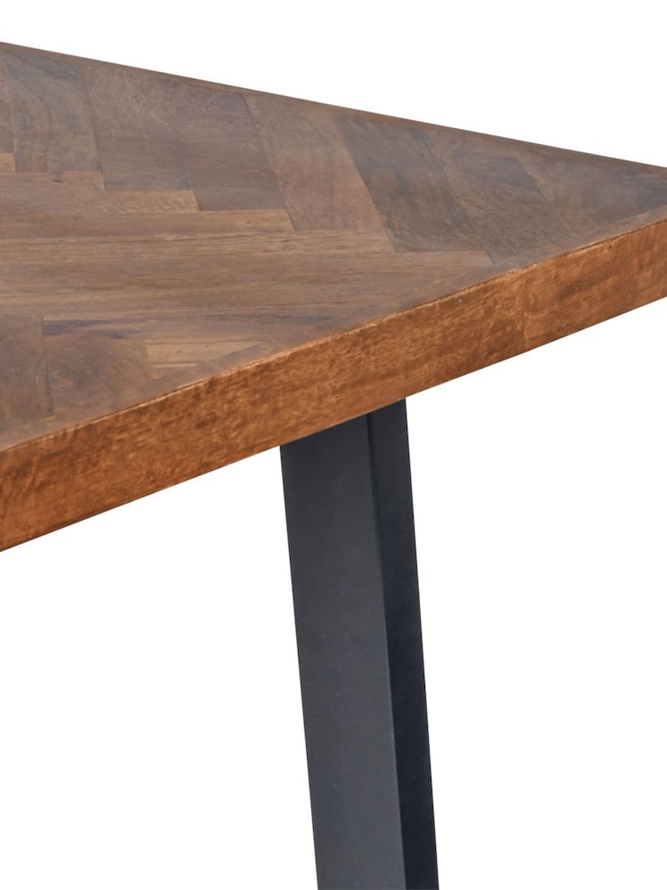 Libra Natural Burnham II Herringbone 6-8 Seater Dining Table - Image 6 of 6