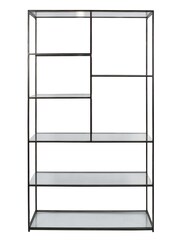 Libra Gilded Dark Bronze Deveraux Metal and Glass Tall Shelving Unit - Image 2 of 6